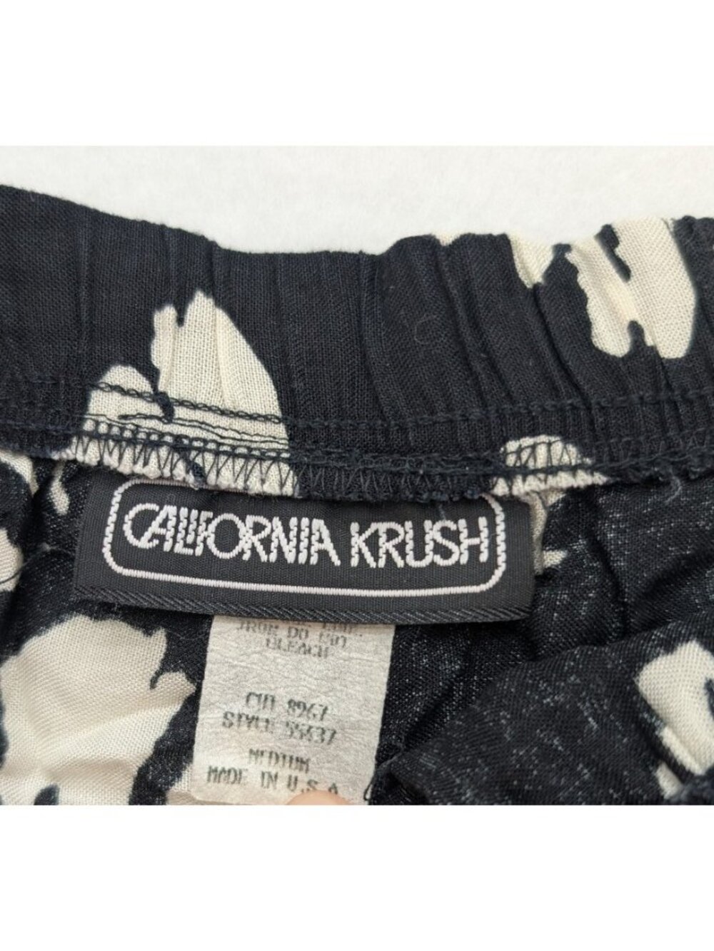 California Krush Vintage 80s 90s Women's Midi Maxi Skirt Black Floral Size M - Picture 4 of 10
